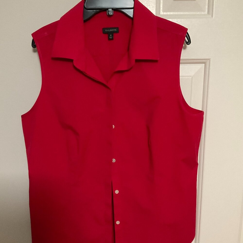 Talbot's Red Sleeveless Blouse